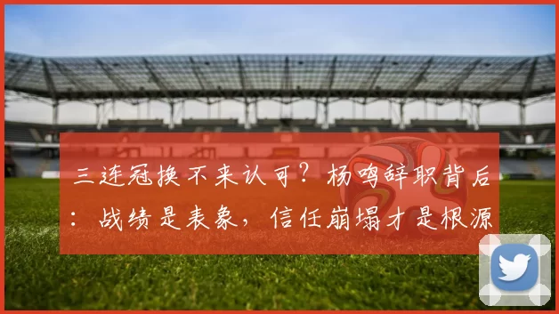 三连冠换不来认可？杨鸣辞职背后：战绩是表象，信任崩塌才是根源