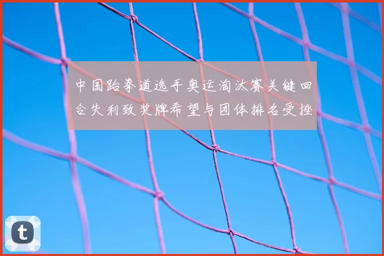 中国跆拳道选手奥运淘汰赛关键回合失利致奖牌希望与团体排名受挫